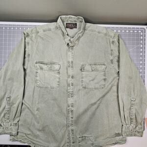 Madison Creek Overshirt XXL Olive Green Garment Dyed Utility Shirt Workwear